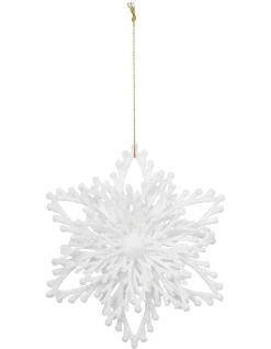 Brand new 👍 Myer Giftorium Luxe White Glitter Plastic Layered Snowflake 🛒