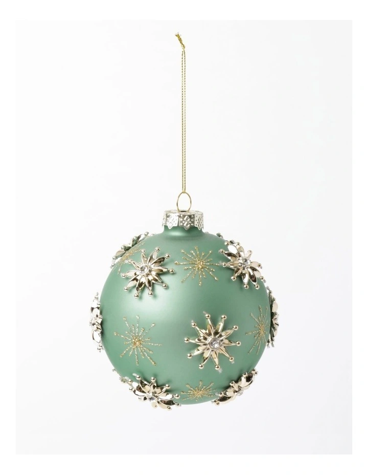 Best Pirce ❤️ Myer Giftorium Luxe Glass Snowflake Embellished BaubleMint: 10cm ❤️ 4 Best Pirce ❤️ Myer Giftorium Luxe Glass Snowflake Embellished BaubleMint: 10cm ❤️ - Image 2