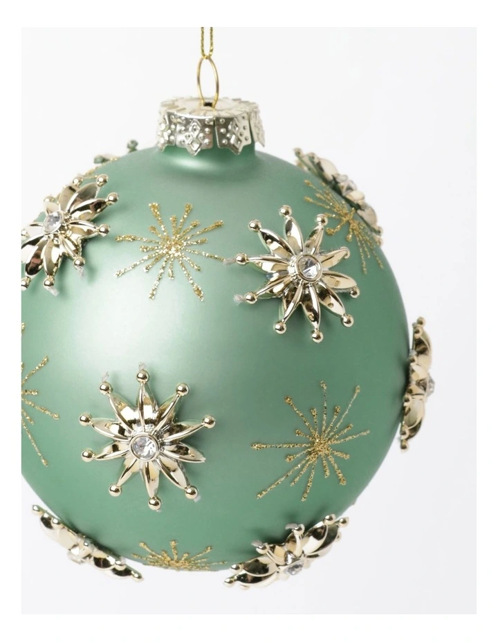 Best Pirce ❤️ Myer Giftorium Luxe Glass Snowflake Embellished BaubleMint: 10cm ❤️ 5 Best Pirce ❤️ Myer Giftorium Luxe Glass Snowflake Embellished BaubleMint: 10cm ❤️ - Image 3
