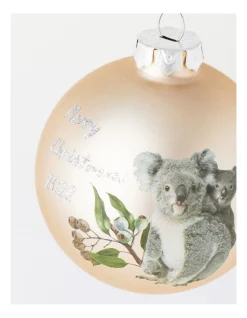 Buy 🛒 Australian House & Garden Eucalyptus Glass Bauble Koala Decal 2022 9cm In Gumnut 😍 -The Christmas Shop Sales unnamed file 1461