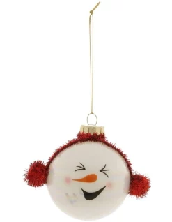 Budget 🥰 Myer Giftorium Merry & Bright Snowman Head Bauble With Earmuffs 🥰