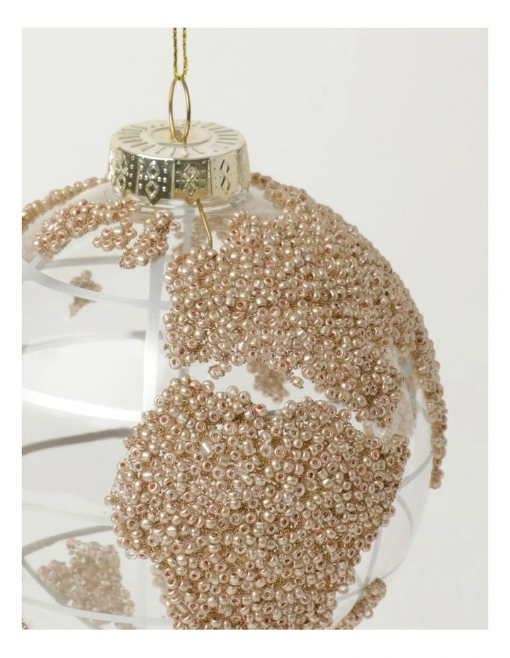 Promo β Myer Giftorium Luxe Glass Beaded Globe BaubleChampagne: 10cm π 5 Promo β Myer Giftorium Luxe Glass Beaded Globe BaubleChampagne: 10cm π - Image 3