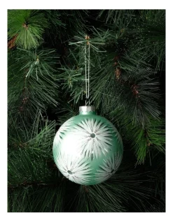 Brand new 👍 Myer Giftorium Luxe Glass Starburst Pattern BaubleMint: 10cm 🛒