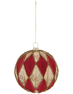 Buy ✨ Myer Giftorium Heirloom Flocked Diamond Embossed Bauble 🔥