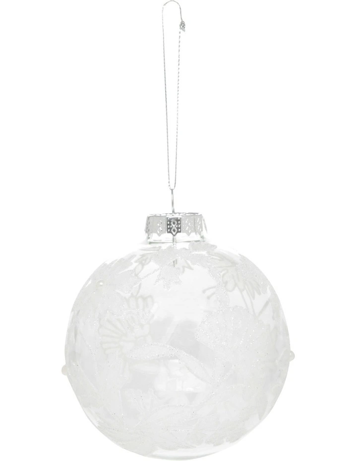 Best Pirce βοΈ Myer Giftorium Luxe 100mm Clear Glass Bauble With White Decorative Glitter Leaves π 3 Best Pirce βοΈ Myer Giftorium Luxe 100mm Clear Glass Bauble With White Decorative Glitter Leaves π
