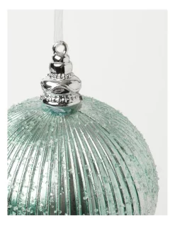 Coupon 😉 Myer Giftorium Luxe Plastic Sugar Frosted Ribbed Bauble Mint: 10 Cm ⭐ -The Christmas Shop Sales unnamed file 1512