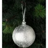 Promo 🛒 Myer Giftorium Luxe Plastic Sugar Frosted Ribbed Bauble Silver: 10 Cm 🌟 -The Christmas Shop Sales unnamed file 1513