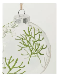 Deals 😉 Australian House & Garden Eucalyptus Glass Coral Pattern BaubleGreen: 10cm 🔔 -The Christmas Shop Sales unnamed file 1521