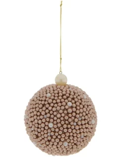Flash Sale 🛒 Myer Giftorium Luxe Plastic Glittered Bead Bauble Pink: 8cm 👏