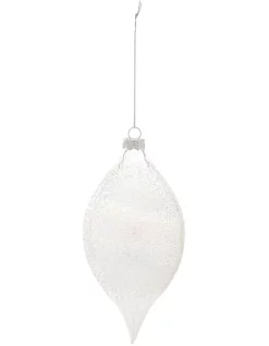 Buy 👍 Myer Giftorium Luxe Glass Finial Bauble OrnamentClear: 14cm 👏