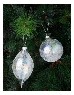 Buy 👍 Myer Giftorium Luxe Glass Finial Bauble OrnamentClear: 14cm 👏 -The Christmas Shop Sales unnamed file 1556