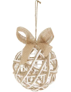 Cheap ⭐ Australian House & Garden Eucalyptus 100mm Natural And White Wire Linen Ball ❤️