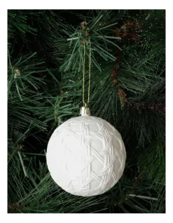 Best deal π Australian House & Garden Eucalyptus Plastic Pressed Rattan Pattern BaubleWhite: 8cm β€οΈ