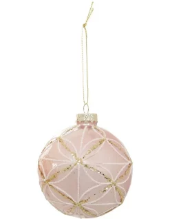 New ⌛ Myer Giftorium Luxe Glass Bauble Ornament Pink: 8cm ✔️