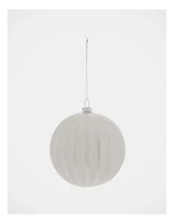 Flash Sale 🔥 Australian House & Garden Eucalyptus Plastic Stripe Bauble OrnamentWhite Silver: 10cm ❤️