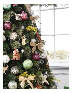 Flash Sale 🔥 Australian House & Garden Eucalyptus Plastic Stripe Bauble OrnamentWhite Silver: 10cm ❤️ -The Christmas Shop Sales unnamed file 1586