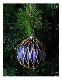 Best reviews of 😀 Myer Giftorium Heirloom Plastic Embossed Diamond W/Glitter BaubleBlue: 8cm ✔️