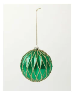 Top 10 🔔 Myer Giftorium Heirloom Plastic Embossed Diamond W/Glitter BaubleGreen: 8cm 🌟 -The Christmas Shop Sales unnamed file 1606