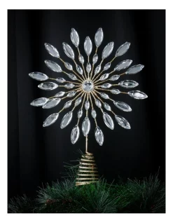 Hot Sale 👏 Myer Giftorium Luxe Champagne Gem & Glitter Snowflake Tree Topper 🔥 -The Christmas Shop Sales unnamed file 1617
