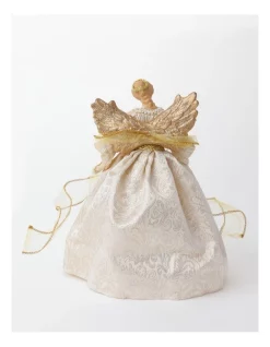New ❤️ Myer Giftorium Luxe Evangeline Fabric Angel Tree TopperWhite/Gold: 32cm 🛒 -The Christmas Shop Sales unnamed file 1624