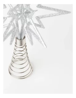Brand new 👏 Myer Giftorium Luxe 3D Glitter Star Tree Topper In Silver ⭐ -The Christmas Shop Sales unnamed file 1679
