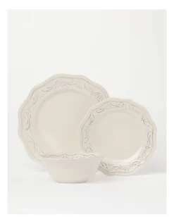 Cheap ⌛ Heritage Luxe Vintage Scalloped 12 Pcs Dinner Set In White 🎁