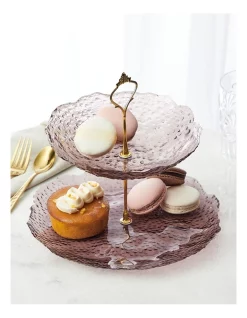 Discount 🌟 Heritage Luxe Romance Cut 2 Tier Cake Stand In Pink 🧨 -The Christmas Shop Sales unnamed file 1763