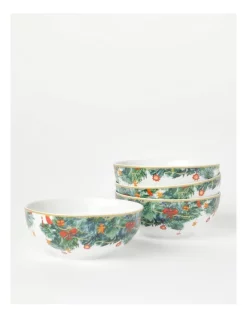 Best reviews of 🧨 Heritage Heirloom 🎅 Christmas Festive Cereal Bowl Set Of 4 In Green/White 👍