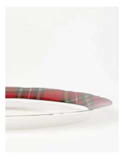 Coupon 🛒 Heritage Heirloom Tartan Scalloped Oval Platter Large In Red/White ⭐ -The Christmas Shop Sales unnamed file 1772