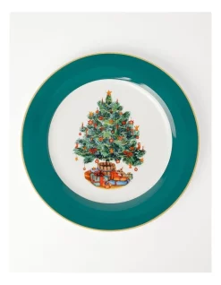 Cheap 😀 Heritage Heirloom ❄ Christmas Festive Charger Plate Small Treein Green/White 😀 -The Christmas Shop Sales unnamed file 1812