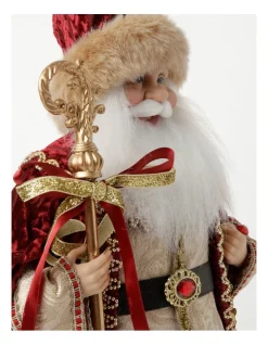 Promo 🎁 Myer Giftorium Heirloom Fabric Paxton Santa W/ Velvet Robe & StaffRed: 48cm 🎁 -The Christmas Shop Sales unnamed file 189