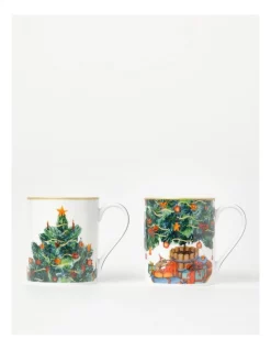 Coupon π Heritage Heirloom π Christmas Festive Mug Set Of 2 In Green/White π€©