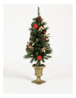 Coupon π€© Myer Giftorium Heirloom Plastic Faux Berries, Cones & Bauble Porch TreeRed/Green: 121 Cm π