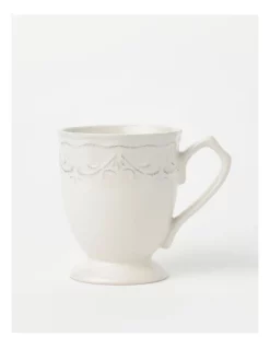 Best deal βοΈ Heritage Luxe Vintage Scalloped Mug Set Of 2 In White π₯°