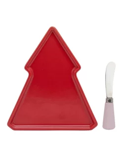 Brand new ✨ Salt&Pepper Kringle Tree Plate And Spreader Red 17.5x20cm ❤️