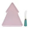 Outlet 💯 Salt&Pepper Kringle Tree Plate 17.5x20cm And Spreader In Pink 🤩 -The Christmas Shop Sales unnamed file 1959