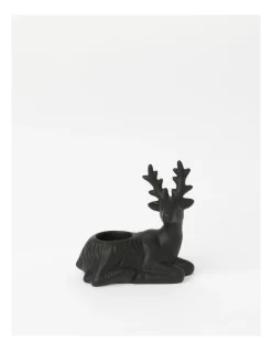 Buy 😍 Myer Giftorium Modern Holiday Ceramic Reindeer Tealight Candle Holder 14 Cm In Black 👏