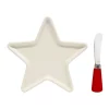 Outlet 🔔 Salt&Pepper Kringle Star Plate 18cm And Spreader In Stone ⭐ -The Christmas Shop Sales unnamed file 2013