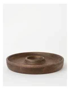 Hot Sale ⭐ Heritage Walnut Look Chip And Dip Tray 35cm X 5cm ✔️