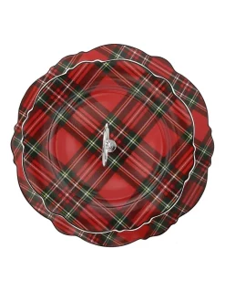 Cheapest 🔔 Heritage Heirloom Tartan 2 Tiered Cake Stand In Red/White 🎉 -The Christmas Shop Sales unnamed file 2238