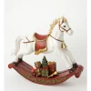 Wholesale 💯 Myer Giftorium Heirloom Resin Decorative Rocking Horse W/ GiftsWhite/Red: 44cm 😀 -The Christmas Shop Sales unnamed file 227