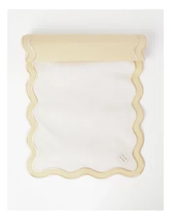 Best Sale π Heritage Florence Scalloped Edge Table Runner With Gold Rim βοΈ
