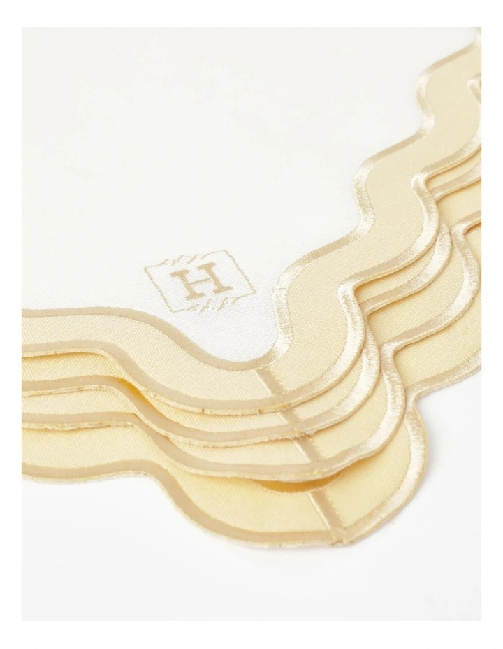 Best deal π Heritage Florence Scalloped Edge Napkins Set Of 4 With Gold Rim π 5 Best deal π Heritage Florence Scalloped Edge Napkins Set Of 4 With Gold Rim π - Image 3