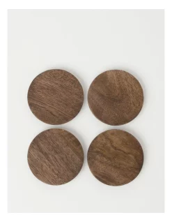 Brand new π Heritage Walnut Look Coaster Set Of 4 10cm π₯