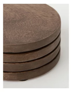 Brand new 🎉 Heritage Walnut Look Coaster Set Of 4 10cm 🔥 -The Christmas Shop Sales unnamed file 2302