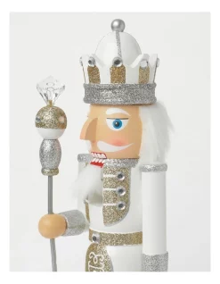 Coupon 😍 Myer Giftorium Luxe Wooden Small Nutcracker With Jewelled Staff DecorationWhite: 38 Cm 🔥 -The Christmas Shop Sales unnamed file 232