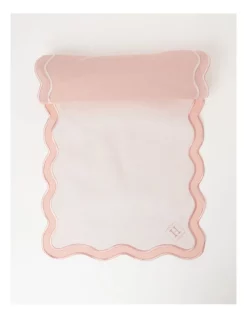 Best deal β Heritage Florence Scalloped Edge In Pink/White Pink And White Table Runner β