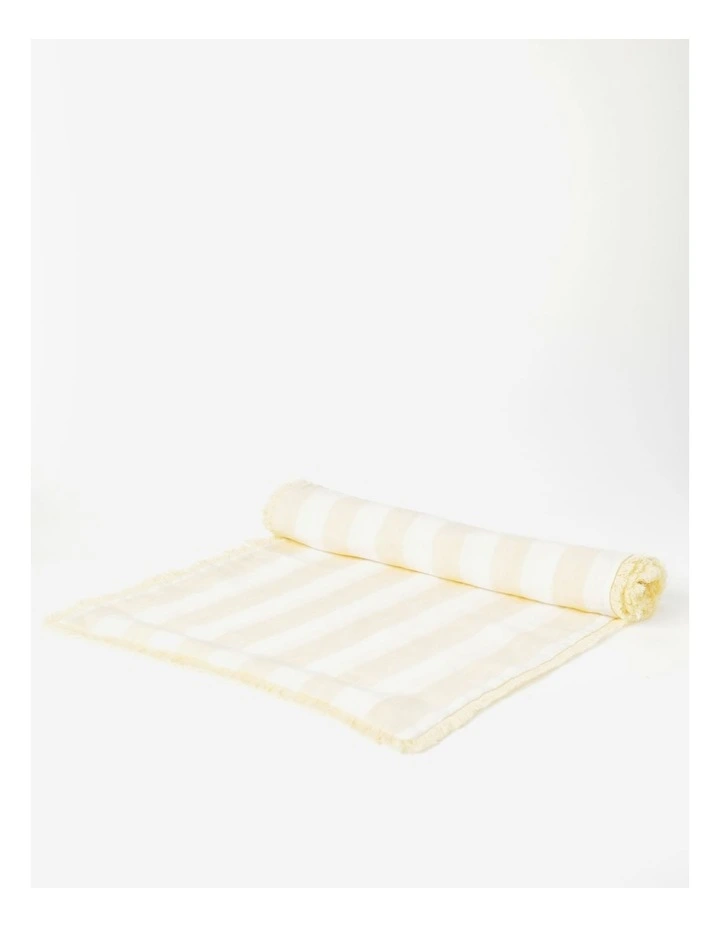 Cheapest π₯ Australian House & Garden Fringed Linen Table Runner Wide Stripe In Yellow π 4 Cheapest π₯ Australian House & Garden Fringed Linen Table Runner Wide Stripe In Yellow π - Image 2
