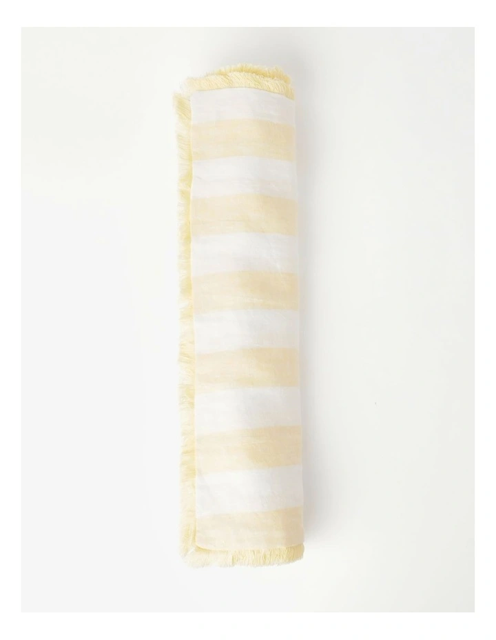 Cheapest π₯ Australian House & Garden Fringed Linen Table Runner Wide Stripe In Yellow π 6 Cheapest π₯ Australian House & Garden Fringed Linen Table Runner Wide Stripe In Yellow π - Image 4