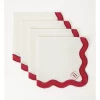 Buy 🔥 Heritage Florence Scalloped Edge Napkins Set Of 4 In Red And White 🧨 -The Christmas Shop Sales unnamed file 2347